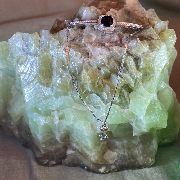 Sapphire bracelet set in sterling silver - Picture 2 of 6